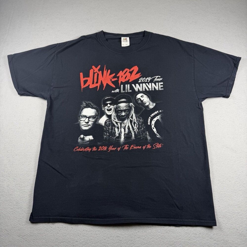 Blink 182 Lil Wayne XL 2019 Tour Enema of the State Concert Graphic Band Tee